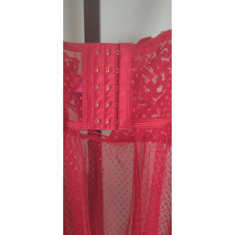 Seven Til Midnight Midnight Women's M Red Lace‎ Lingerie push up bra sheer lace - Picture 11 of 15